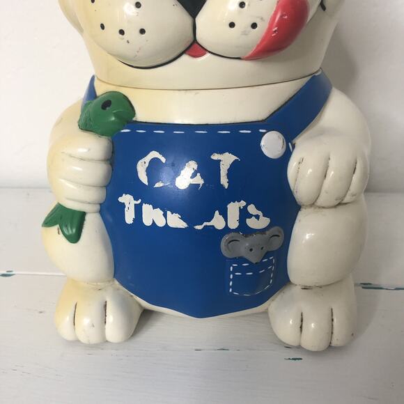 Vintage Meowing Cat Kitty Cookie Jar with Sound Fundamentals 1992 Plastic - Picture 2 of 9